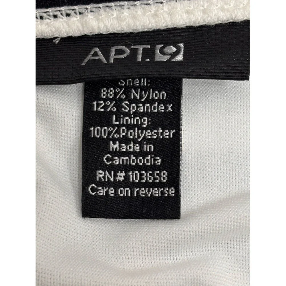 NWT Apt. 9 Black White Stripe Vacation Beach Bathing Suit Bikini Bottom L